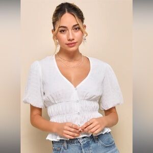 Lulus puff sleeve top NWT